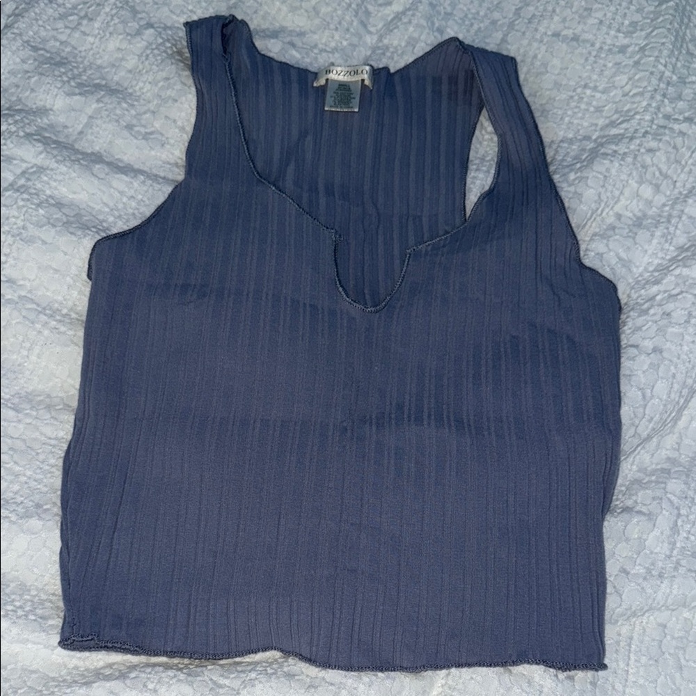 Blue Sleeveless Women's Top
